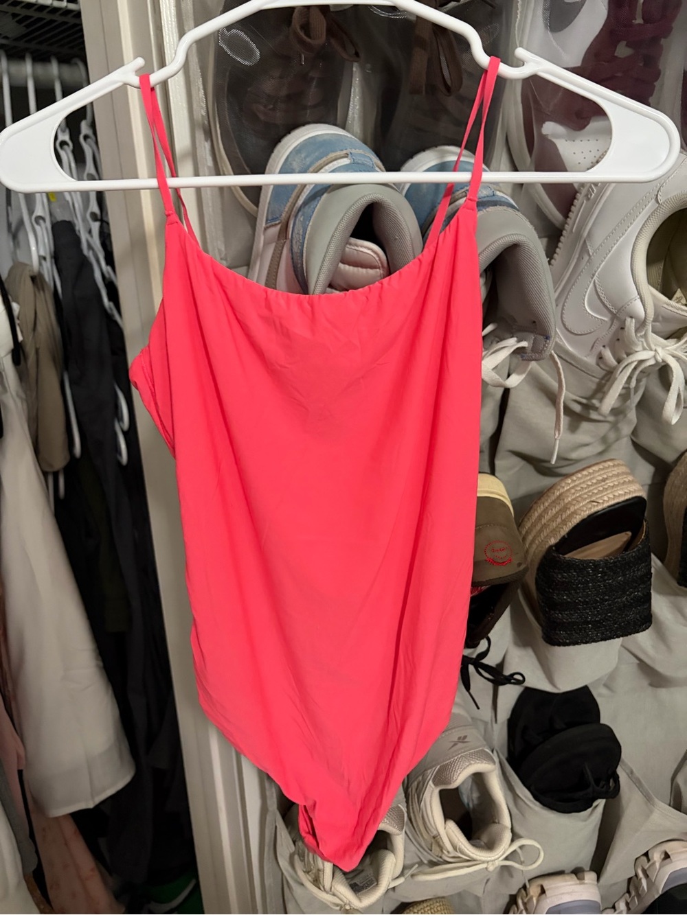aerie Hot Pink Scoop Neck Bodysuit